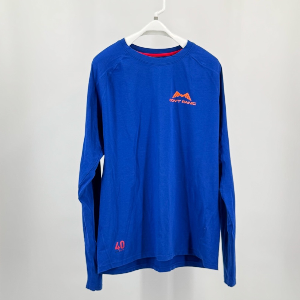 Musto Men’s Blue Long Sleeve Crew Neck “Don’t Panic” UPF 40 Sailing Shirt Sz XL